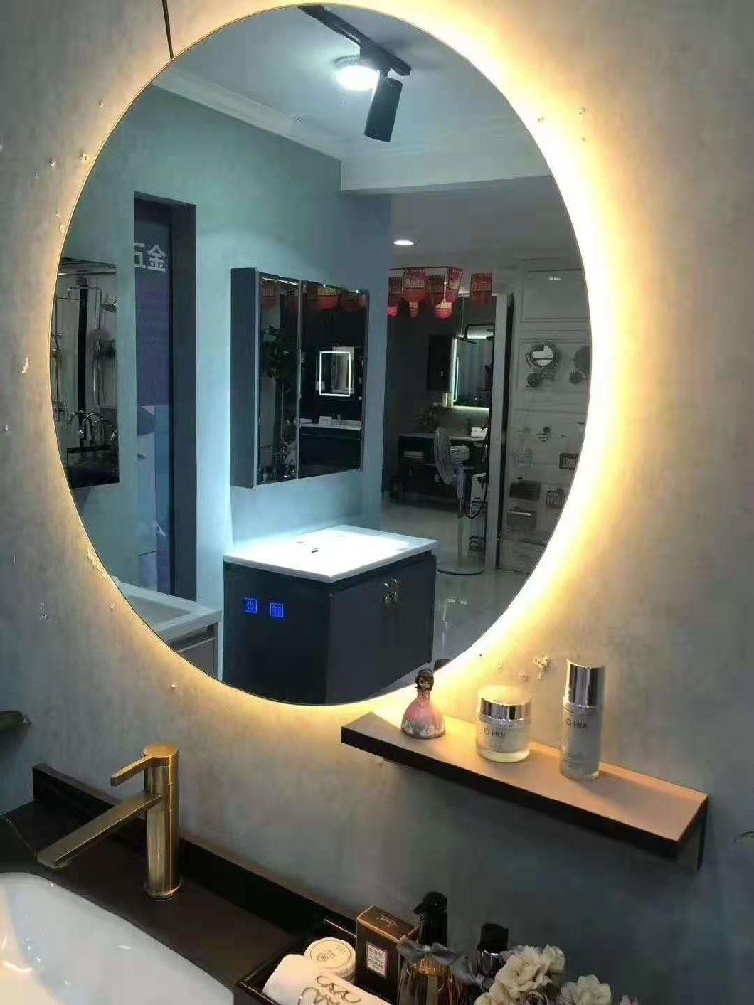 Touch Sensor Defogging Smart LED Bathroom Mirror Silver Mirror with Time/Temperature Display