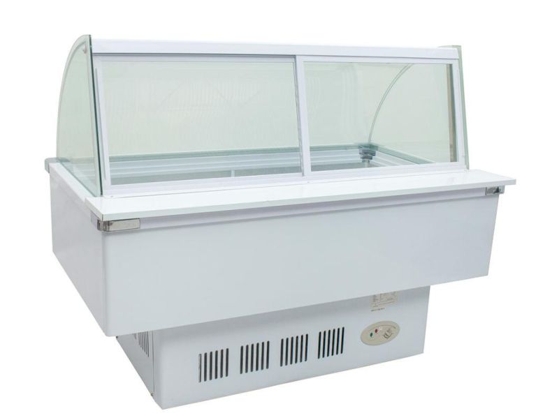 Curved Commercial Use Frozen Food Display Cabinet Sqc-4.0