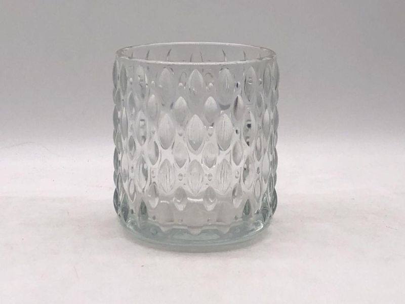 Medium Size Cylinder Glass Candle Holder with Customized Spray Color