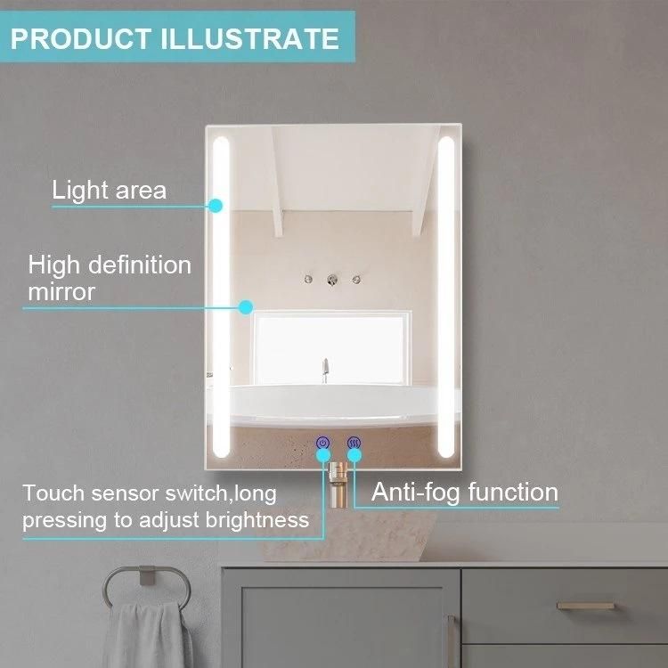 Popular Selling Smart Bright Decorative LED Lighted Illuminated Bathroom Wall Mirror