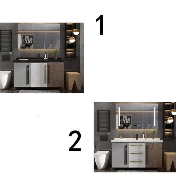 Bathroom Smart Nordic Light Luxury Bathroom Cabinet Combination Floor Type Washing Hand Wash Basin Pool Bathroom Wash Basin