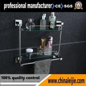 Modern Design Bathroom Hardware Double Glass Shelf