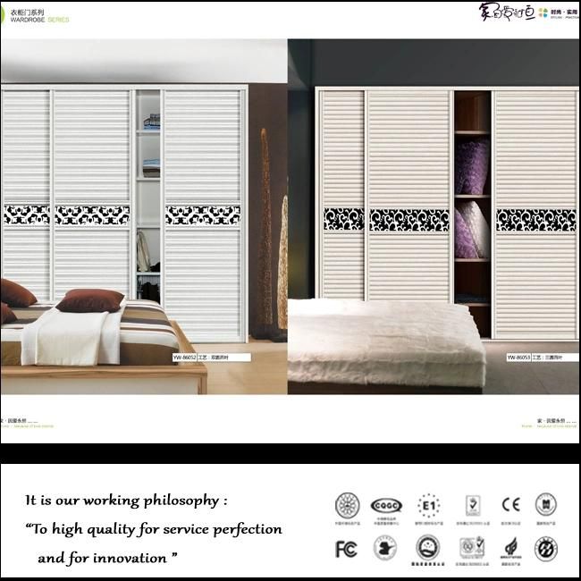 Guangzhou Manufacturer Flowers Sliding Doors Wardrobe