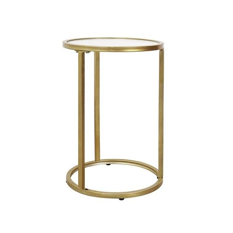 Luxury Copper Plating Stainless Steel Golden Black Tempered Glass Home Restaurant Coffee Table