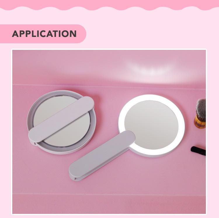 Factory Wholesale Cheap Custom Logo Folding Round Make up Mirror