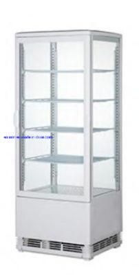 Upright Pass-Through 4 Sided Glass Beverage and Catering Business Food White Exterior Refrigerated Showcase