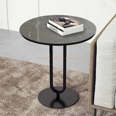 Modern Mobile Phone Restart Shape Black Top Coffee Side Coffee Table