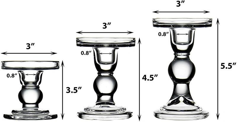 Wedding Decoration Glass Candle Holders for Pillar and Taper Candle