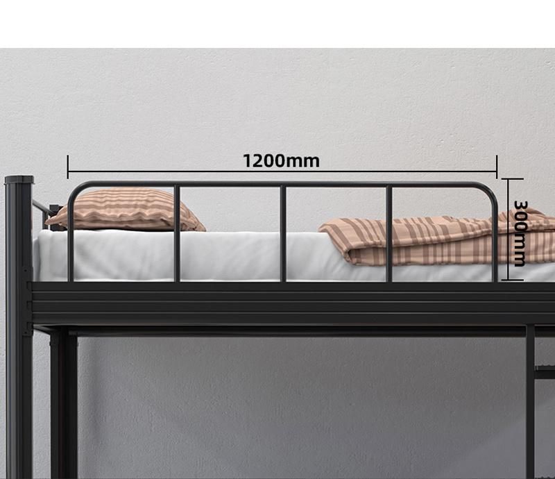 School Dormitory Metal Bunk Bed with Lockers Steel Frame Bed Single Bed
