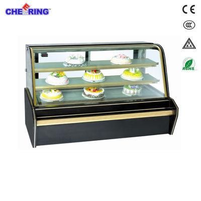 Luxury Double Arc Cake Showcase Refrigerated 3 Layers Bakery Cake Showcase Pie Display Cabinet