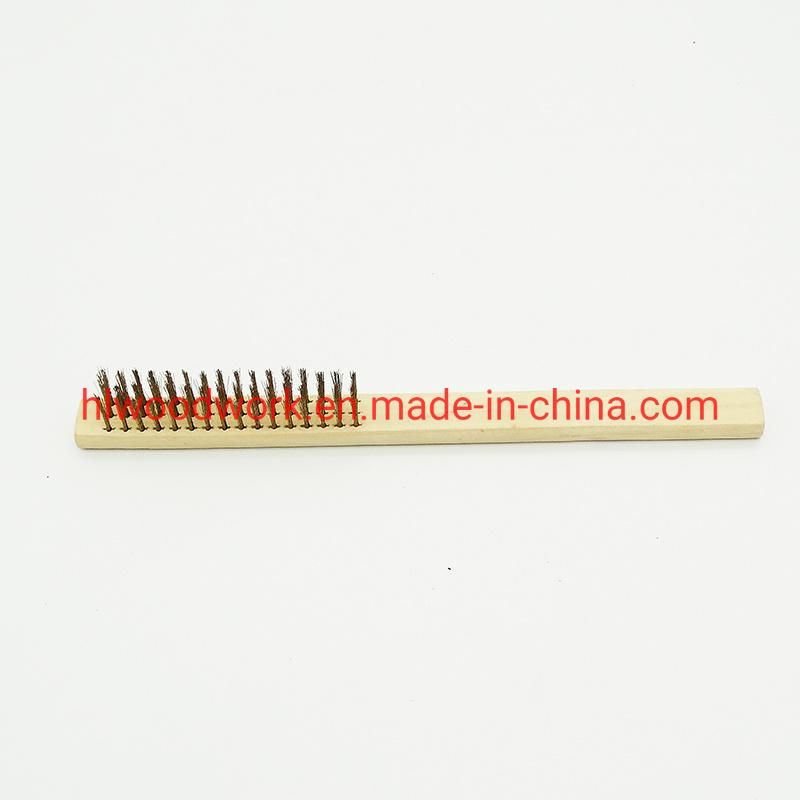 Brass Brush, Soft Brass Bristle Wire Brush, Wire Scratch Brush with Birchwood Handle Soft Brass Bristle