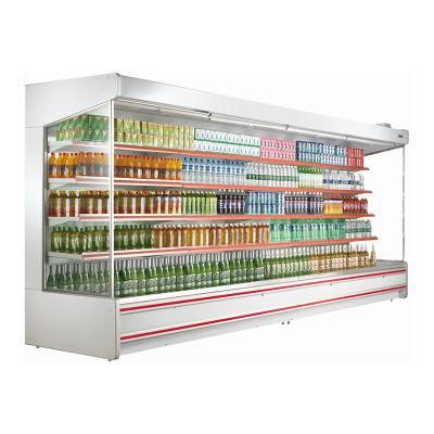 Countertop Commercial Curved Glass Cabinet Two Side Open Cooler Showcase