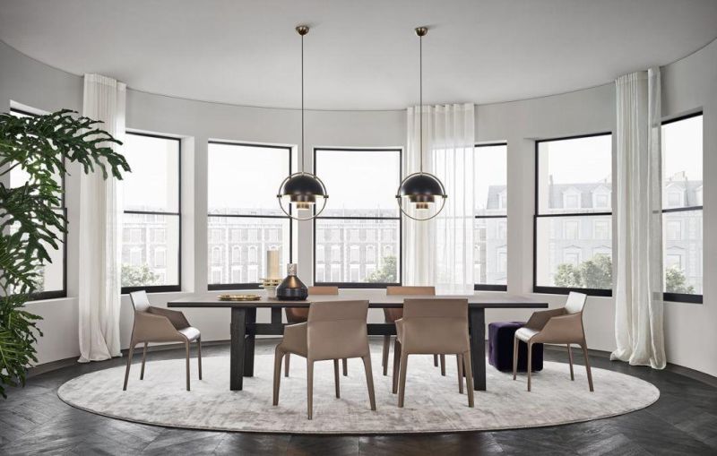 Pfd-005 Dining Table //MDF with Oak Venner Matte// Including The Turntable Marble or Ceramic//Ash Wood Base