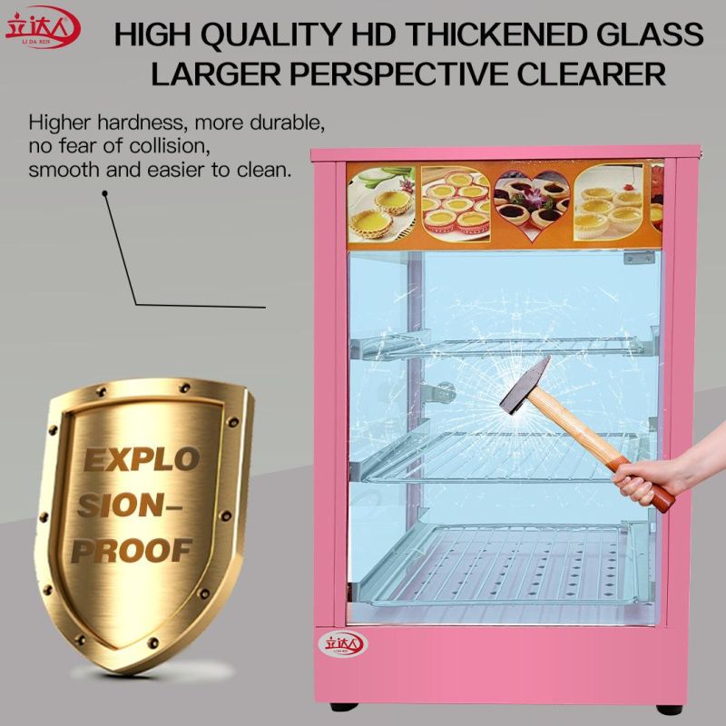 Supplier Fast Food Equipment Snack Display Food Warmer Showcase Cabinet Curved Glass Wholesale China Stainless Steel Not Coated