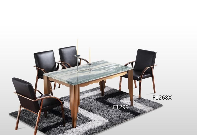 Round White Marble Dining Table Set for 4 Living Room Furniture