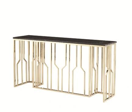 Arriana Marble Console Table with Stainless Steel Base