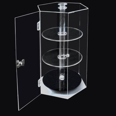 Rotating Clear Acrylic Organic Glass Perfume Display Cabinet