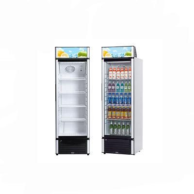 China Manufacturer 330L Beverage Commercial Cabinet Refrigerator Freezer with Glass Door
