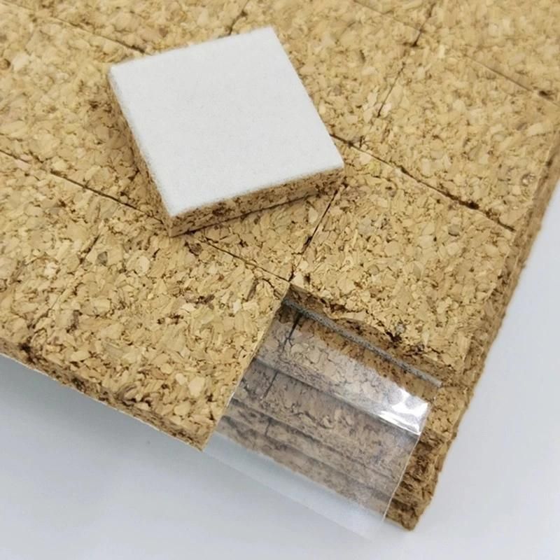 25X25X6+1mm Self-Adhesive Cork Suction Deparator Pads with Cling Foam for Glass Protecting on Sheets