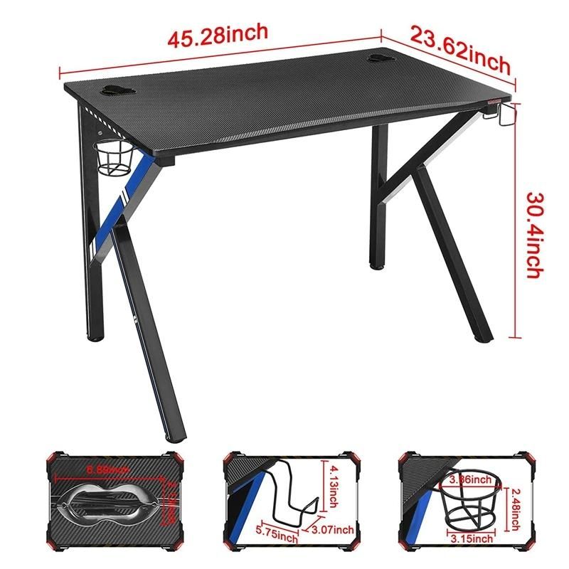 Wholesale Wooden K Shaped Gaming Desk Modern PC Ergonomic Game Table Black Office Computer Desks Small Desk