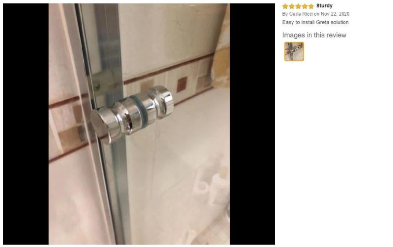 Sliding Shower Glass Door Knob Bathroom Round Back-to-Back Handle Pull Solid SUS304 Stainless Steel Golden Finish