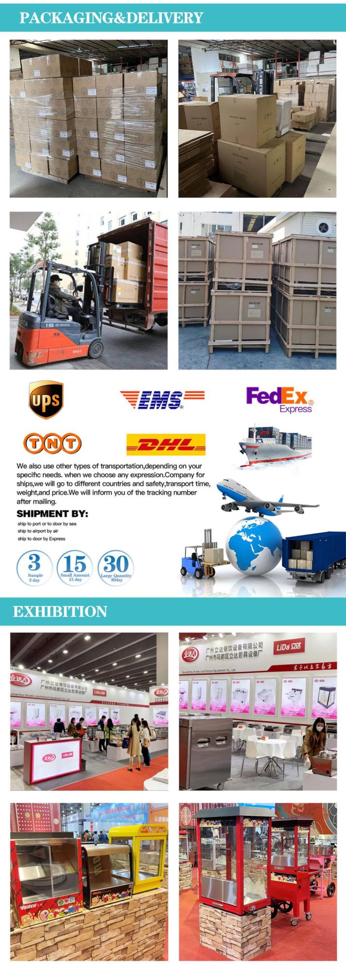 Lida Cooking Machine Kitchen Equipment Commercial Electric Glass Food Pie Warmer Merchandiser Display Showcase