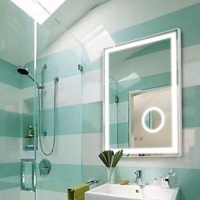 LED Products 5X Magnified LED Wall Mounted Bathroom Silver Glass Mirror with Anti-Fog