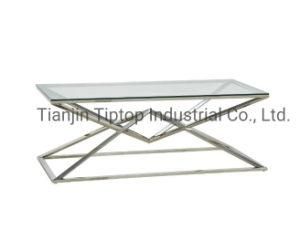 Marble Top Stainless Steel Golden Color Coffee Side Table