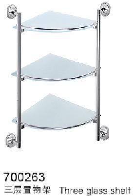 Corner Tempered Glass Bathroom Storage Rack Shelf