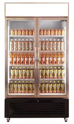 Double Glass Door Display Refrigerator Commercial Showcase
