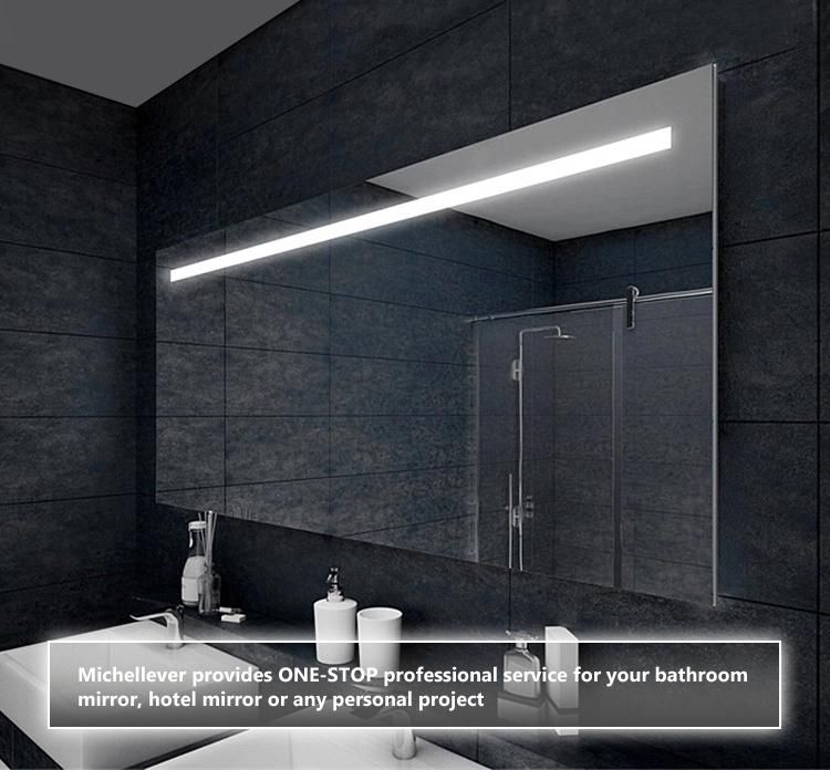 Rctangle Custom Size Frameless LED Bathroom Makeup Mirror Wall Mounted