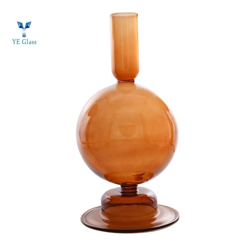 High Borosilicate Glass Candlestick Champagne Glass Candle Holder for Home Decoration