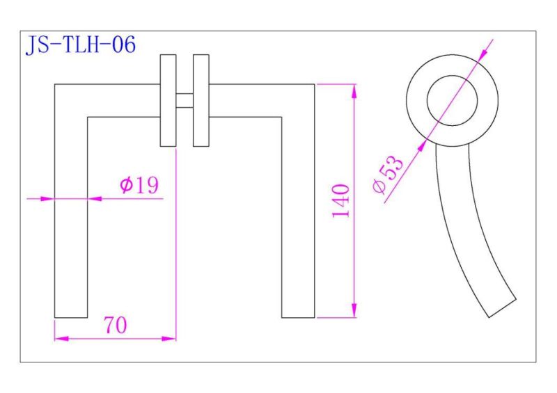 Stainless Steel 304 Tube Lever Pull Handle of Furniture accessories  for Wooden Door