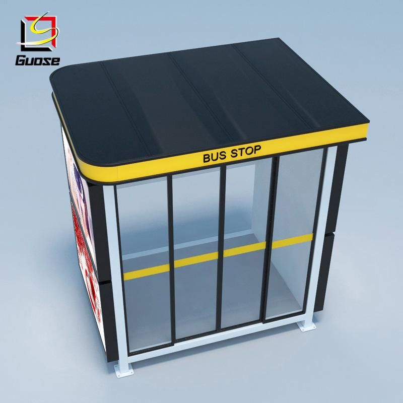 Street Furniture Solar Kiosk Tempered Glass Bus Shelter Light Box