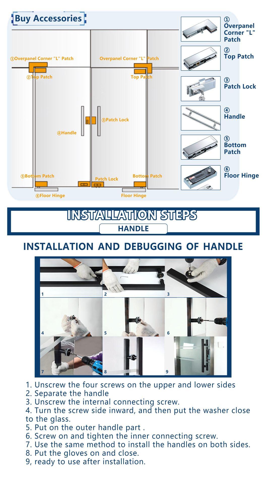 Frameless Glass Door Handles 304 Stainless Steel Cabinet Door Handle