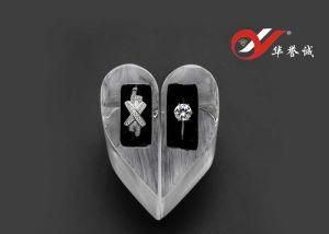 2 PCS Set Half Heart Shape Acrylic Ring Display Stand