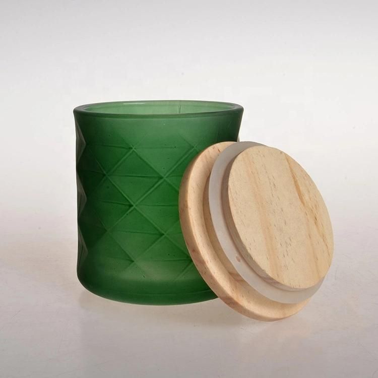 High Quality Home Decorative Tealight Glass Candle Holder Jar with Wooden Lid