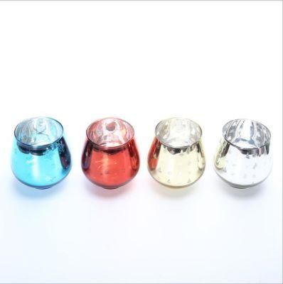 Home Electroplated Glass Candle Jar Candle Holder