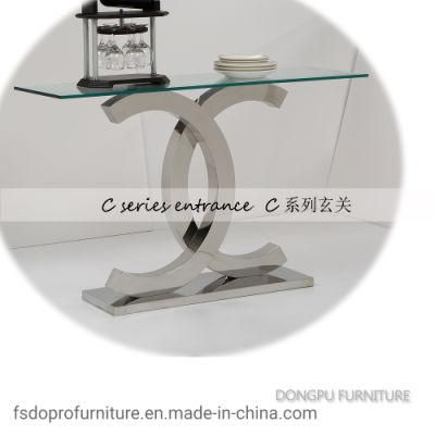 Classic Minimalist Design Style Glass Console Table