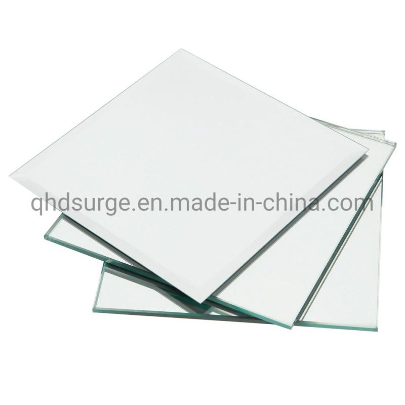 4mm 8 Inch Tempered /Clear Glass Frame Picture Decorative Glass Frame with Beveled Edge