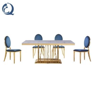 Luxury Wedding Party Hotel Dining Table and 6 Chairs Sets