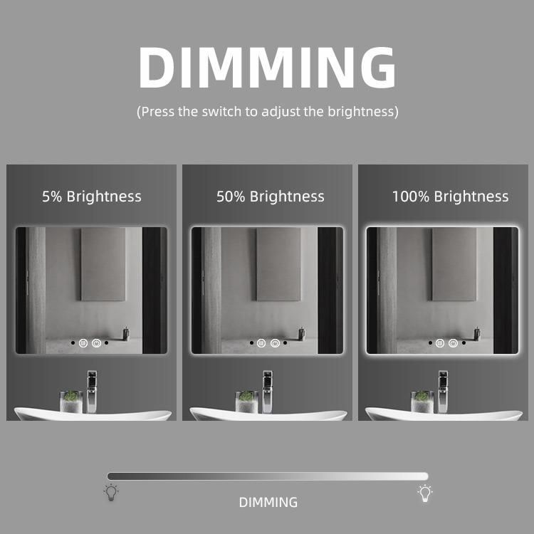 Rectangular Shape Body Sensor Mirror Defog Shower Mirror Bathroom Vanity Smart LED Mirror