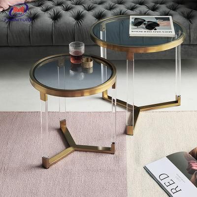 Home Decorations Furniture Luxury Modern Customized Glass Coffee Living Room Side Table