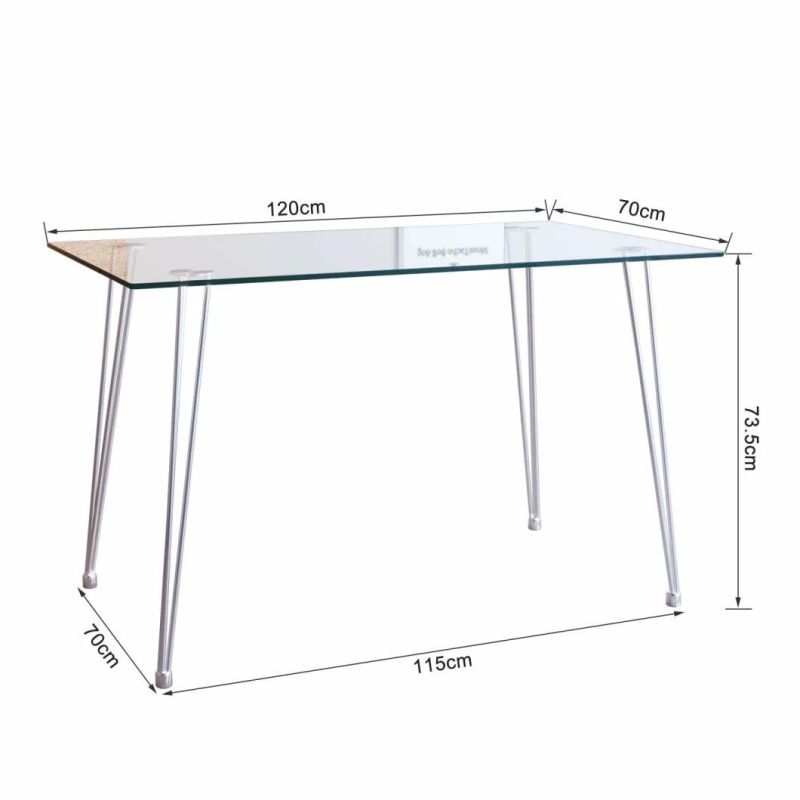 Classic Wholesale Modern Style Outdoor Garden Hotel Kitchen Rectangular Restaurant Glass Dining Table