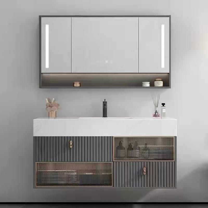 White Design Glass Door Wall Modern Hotel Home Bathroom Vanity