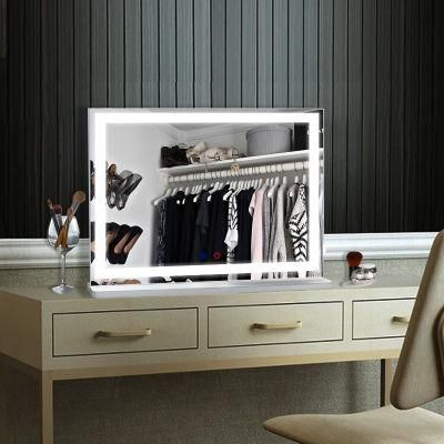 Home Furniture Vanity Table Makeup Mirror with LED Light and Stand Base