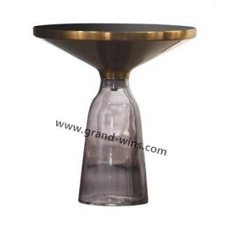 Latest Design Side Tea Table Tempered Glass Base Coffee Table