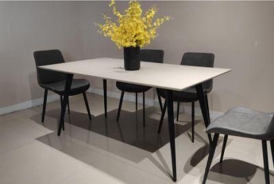 Nova Modern Design Rectangle White Melamine Finish Dining Room Furniture Table for Made in China
