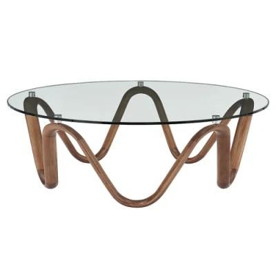 Modern Large Round Glass Top Side Table Luxury Coffee Table Tea Table for Living Room Furniture