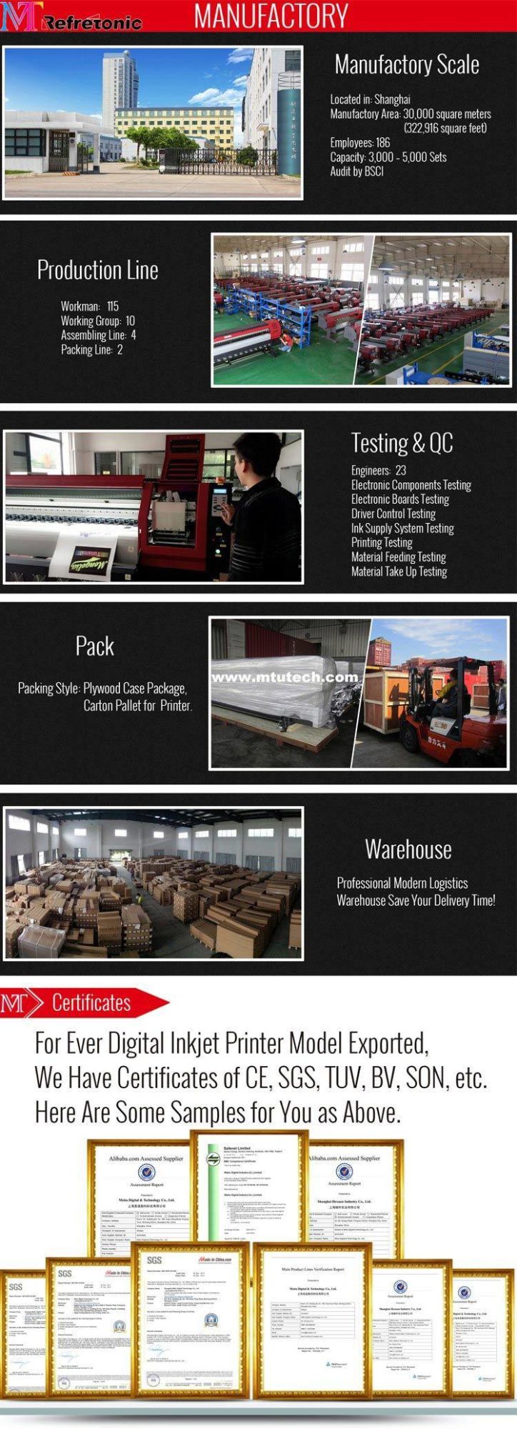 Wide Format Digital LED UV Flatbed Printer with 1440dpi for Glass/Wood/Metal